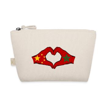 Chine Maroc Drapeau Mains Coeur Forme - Trousse biologique - nature - Devant