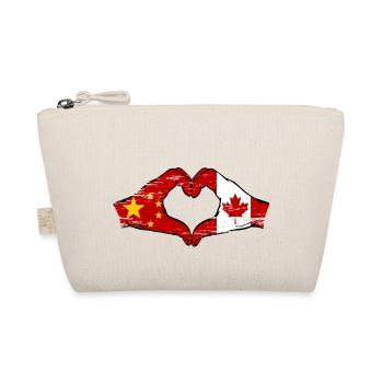 China Canada Flag Hands Heart Shape Used - Organic Pouch - nature - Front