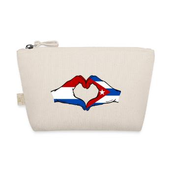 Holland Cuba Flag Hands Heart Shape - Organic Pouch - nature - Front