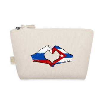 Russie Cuba drapeau mains forme de coeur utilisé - Trousse biologique - nature - Devant