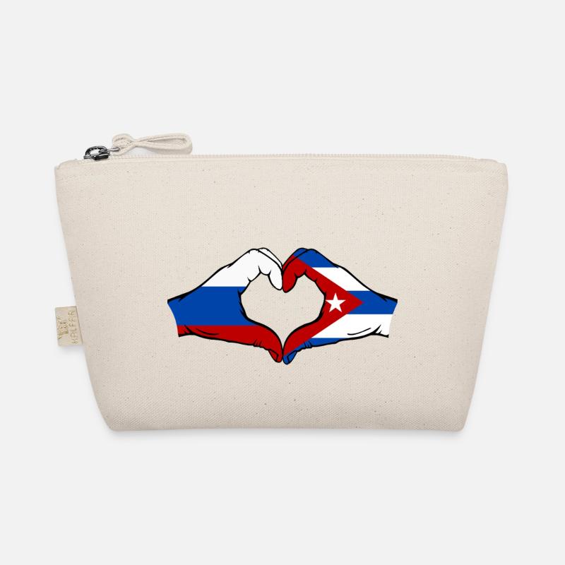 Russie Cuba Drapeau Mains Coeur Forme Trousse biologique