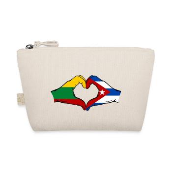 Litauen Kuba Flagge Hände Herzform - Bio-Täschchen - Natur - Vorne