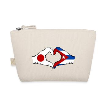 Japan Kuba Flagge Hände Herzform - Bio-Täschchen - Natur - Vorne