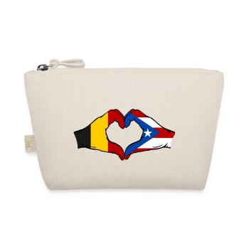 Belgique Porto Rico Drapeau Mains Coeur Forme - Trousse biologique - nature - Devant
