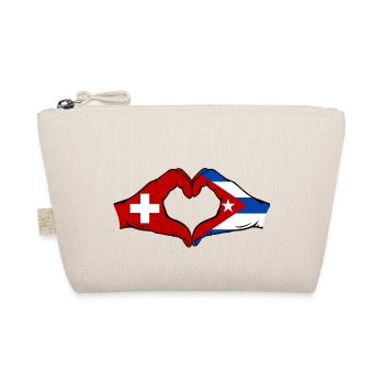 Schweiz Kuba Flagge Hände Herzform - Bio-Täschchen - Natur - Vorne