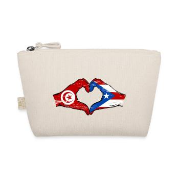 Tunisie Porto Rico Drapeau Mains Coeur Forme Utilisé - Trousse biologique - nature - Devant