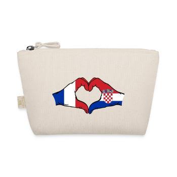 France Croatia Flag Hands Heart Shape - Organic Pouch - nature - Front