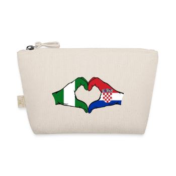 Nigeria France Flag Hands Heart Shape - Organic Pouch - nature - Front