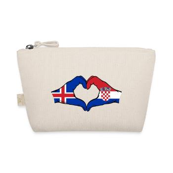 Islande Croatie Drapeau Mains Coeur Forme - Trousse biologique - nature - Devant