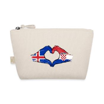 Iceland Croatia flag hands heart shape used - Organic Pouch - nature - Front