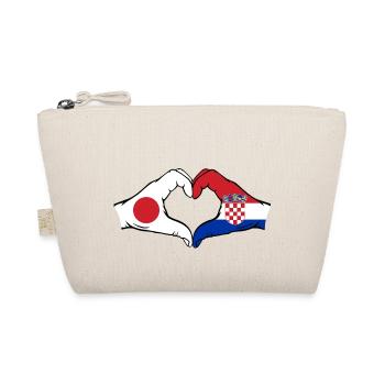 Japan Kroatien Flagge Hände Herzform - Bio-Täschchen - Natur - Vorne
