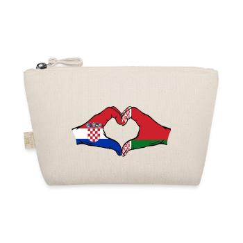 Kroatien Belarus Flagge Hände Herzform - Bio-Täschchen - Natur - Vorne
