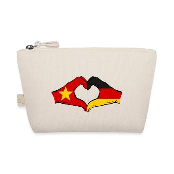 Vietnam Deutschland Flagge Hände Herzform - Bio-Täschchen - Natur - Vorne