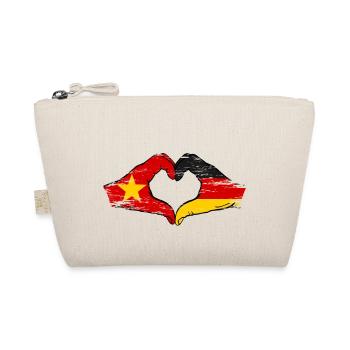 Vietnam Deutschland Flagge Hände Herzform used - Bio-Täschchen - Natur - Vorne