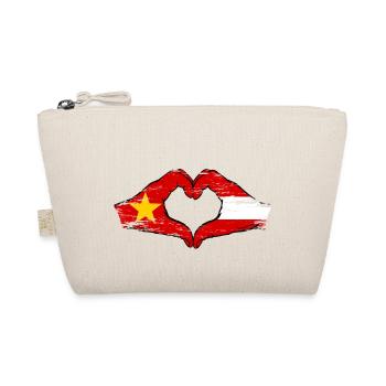 Vietnam Austria Flag Hands Heart Shape Used - Organic Pouch - nature - Front