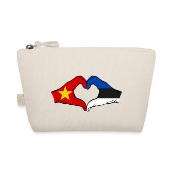 Vietnam Estland Flagge Hände Herzform - Bio-Täschchen - Natur - Vorne