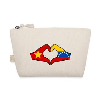 Vietnam Venezuela Flag Hands Heart Shape - Organic Pouch - nature - Front