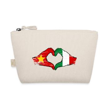 Vietnam Italy Flag Hands Heart Shape Used - Organic Pouch - nature - Front