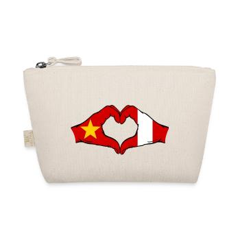 Vietnam Pérou Drapeau Mains Coeur Forme - Trousse biologique - nature - Devant