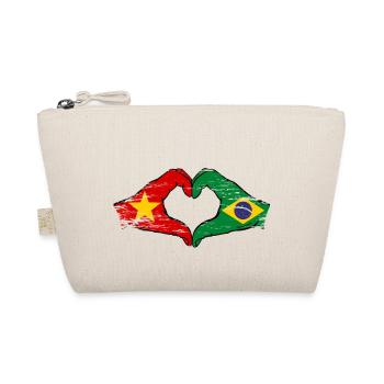 Vietnam Brazil Flag Hands Heart Shape Used - Organic Pouch - nature - Front