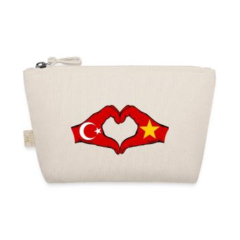 Turkey Vietnam Flag Hands Heart Shape - Organic Pouch - nature - Front