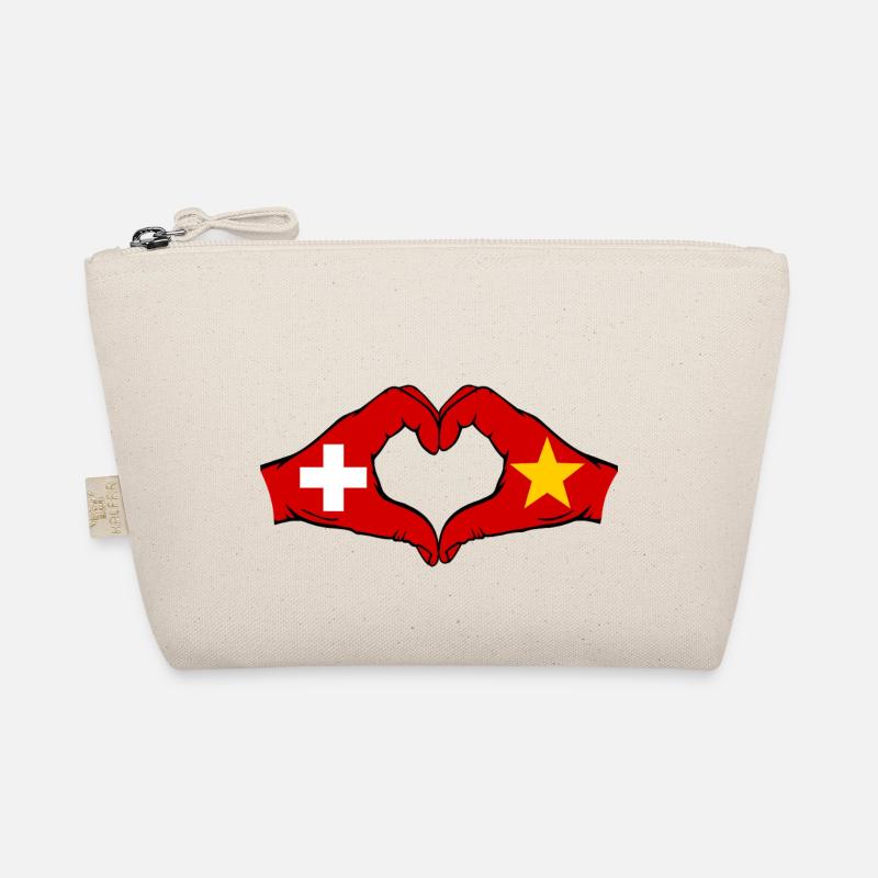 Suisse Vietnam Drapeau Mains Coeur Forme Trousse biologique