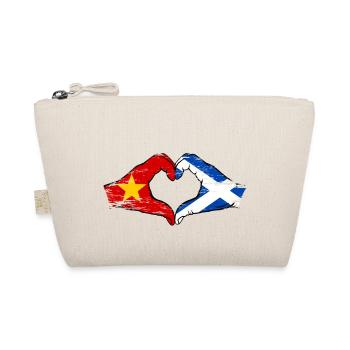 Vietnam Schottland Flagge Hände Herzform used - Bio-Täschchen - Natur - Vorne