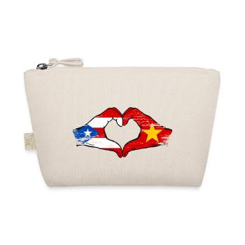 Puerto Rico Vietnam Flagge Hände Herzform used - Bio-Täschchen - Natur - Vorne