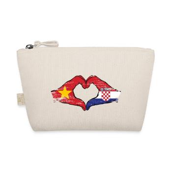 Vietnam Croatie Drapeau Mains Coeur Forme Utilisé - Trousse biologique - nature - Devant