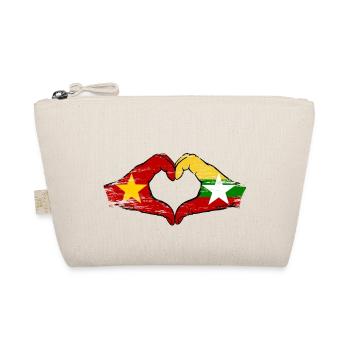 Vietnam Myanmar drapeau mains forme de coeur utilisé - Trousse biologique - nature - Devant