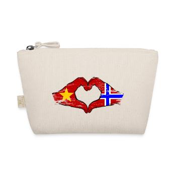 Vietnam Norwegen Flagge Hände Herzform used - Bio-Täschchen - Natur - Vorne
