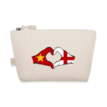 Vietnam England Flagge Hände Herzform - Bio-Täschchen - Natur - Vorne