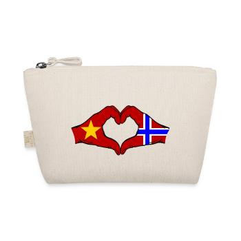 Vietnam Norway Flag Hands Heart Shape - Organic Pouch - nature - Front