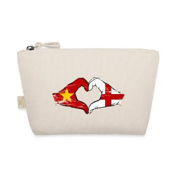 Vietnam England Flagge Hände Herzform used - Bio-Täschchen - Natur - Vorne