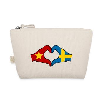 Vietnam Sweden Flag Hands Heart Shape - Organic Pouch - nature - Front