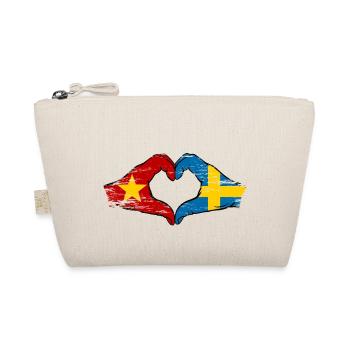 Vietnam Schweden Flagge Hände Herzform used - Bio-Täschchen - Natur - Vorne