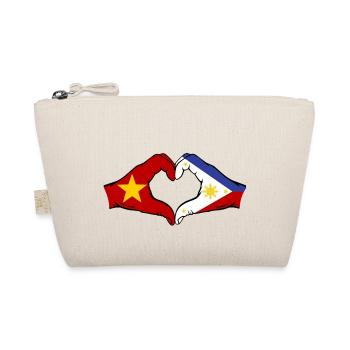 Vietnam Philippinen Flagge Hände Herzform - Bio-Täschchen - Natur - Vorne
