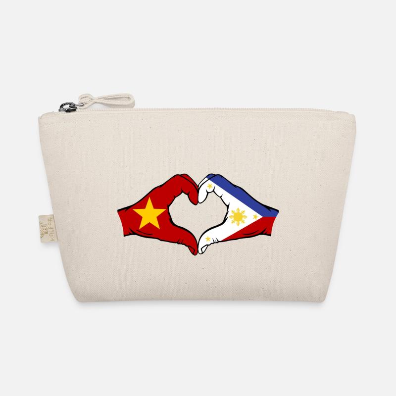 Vietnam Philippines Drapeau Mains Coeur Forme Trousse biologique