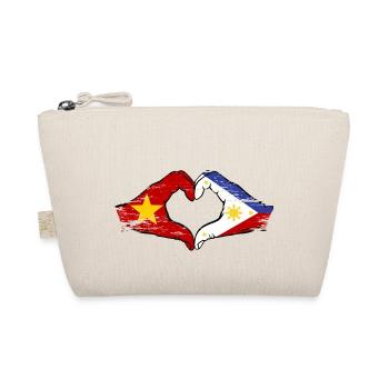 Vietnam Philippinen Flagge Hände Herzform used - Bio-Täschchen - Natur - Vorne