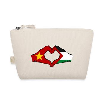 Vietnam Palestine Flag Hands Heart Shape - Organic Pouch - nature - Front