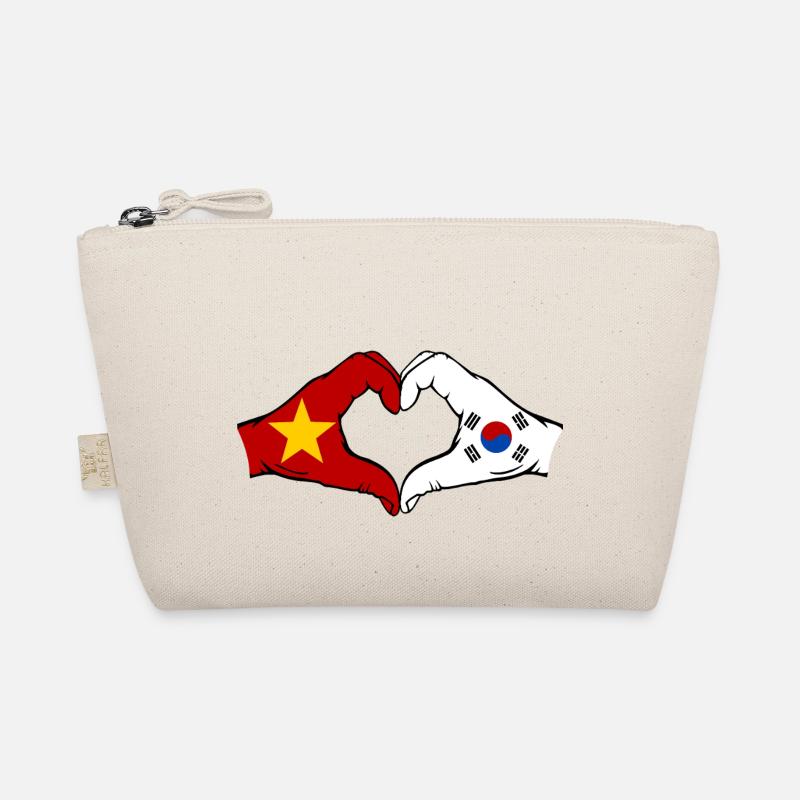 Vietnam Corée du Sud Drapeau Mains Coeur Forme Trousse biologique