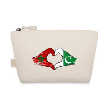 Drapeau du Maroc Pakistan mains en forme de coeur utilisé - Trousse biologique - nature - Devant