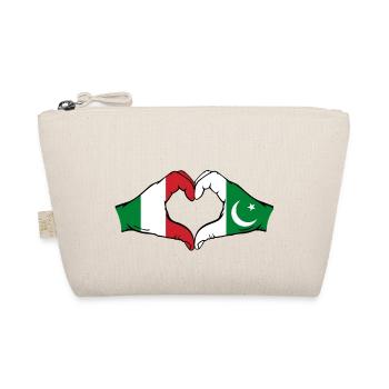 Italien Pakistan Flagge Hände Herzform - Bio-Täschchen - Natur - Vorne