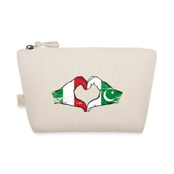 Italy Pakistan Flag Hands Heart Shape Used - Organic Pouch - nature - Front