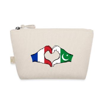 Frankreich Pakistan Flagge Hände Herzform - Bio-Täschchen - Natur - Vorne