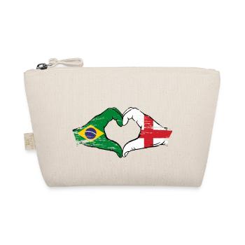 Brazil England flag hands heart shape used - Organic Pouch - nature - Front