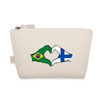 Brésil Finlande Drapeau Mains Coeur Forme - Trousse biologique - nature - Devant
