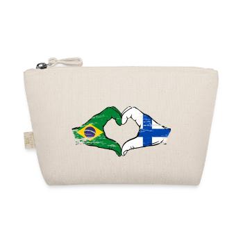 Brésil Finlande Drapeau Mains Coeur Forme Utilisé - Trousse biologique - nature - Devant
