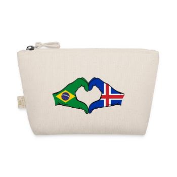 Brésil Islande Drapeau Mains Coeur Forme - Trousse biologique - nature - Devant