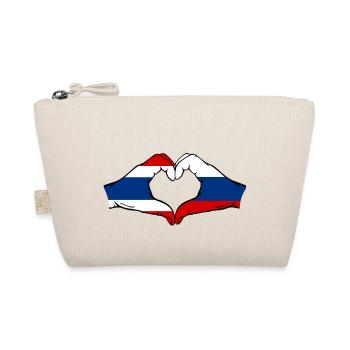 Thailand Russland Flagge Hände Herzform - Bio-Täschchen - Natur - Vorne